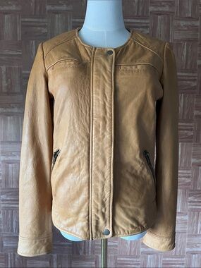 Lucky Brand Women's Tan Leather Moto Jacket - Size S